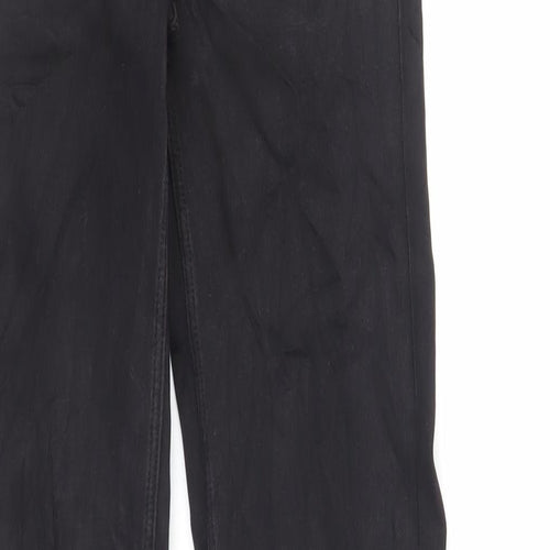 Marks and Spencer Womens Black Cotton Straight Jeans Size 6 L31 in Regular Zip