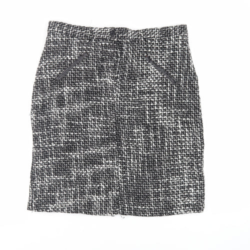 Roberto Celli Womens Black Acrylic Straight & Pencil Skirt Size 16 Zip