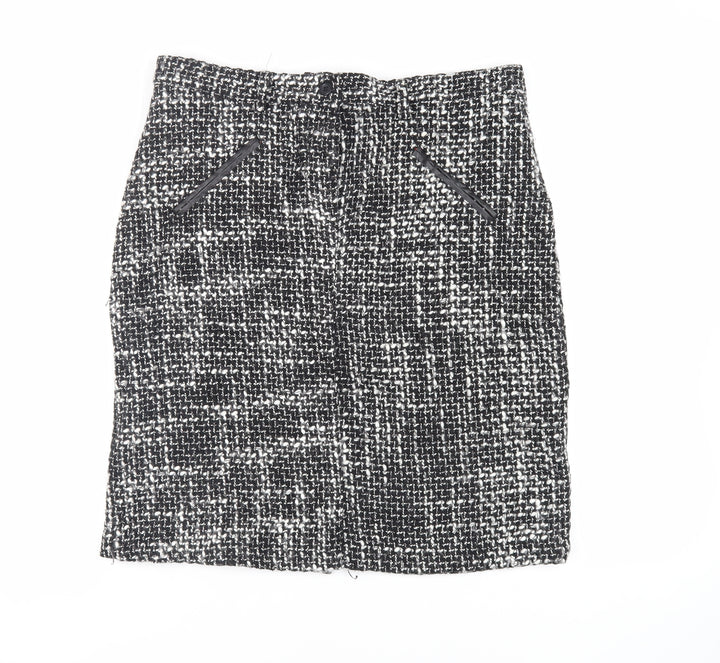 Roberto Celli Womens Black Acrylic Straight & Pencil Skirt Size 16 Zip
