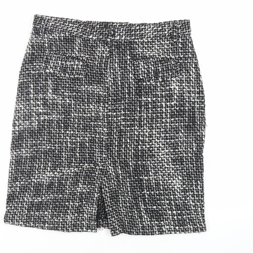 Roberto Celli Womens Black Acrylic Straight & Pencil Skirt Size 16 Zip