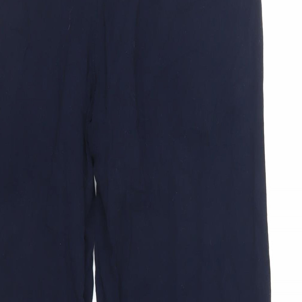 Kaleidoscope Womens Blue Viscose Trousers Size 14 L31 in Regular - Elasticated Waist