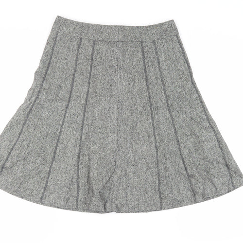 Platform Womens Grey Polyester Flare Skirt Size 12 Zip - Lined