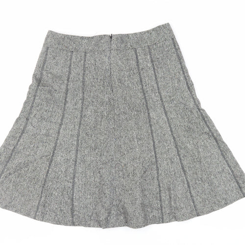 Platform Womens Grey Polyester Flare Skirt Size 12 Zip - Lined