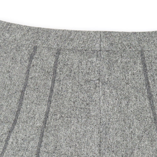 Platform Womens Grey Polyester Flare Skirt Size 12 Zip - Lined