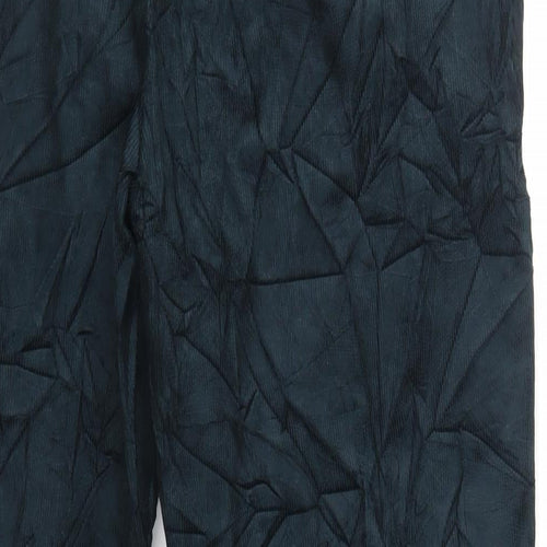 Marks and Spencer Mens Green Cotton Trousers Size 40 in L33 in Regular Zip