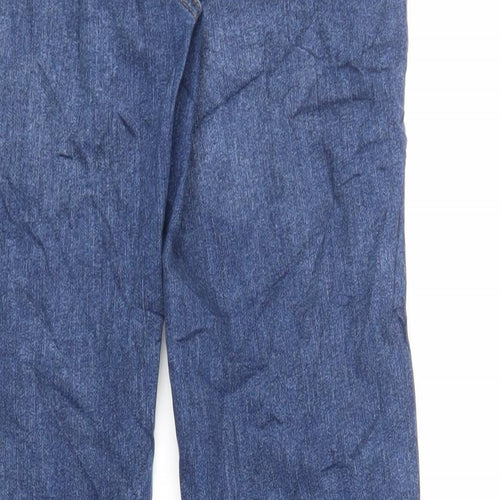 Marks and Spencer Womens Blue Cotton Bootcut Jeans Size 12 L33 in Regular Zip - Long Lenght