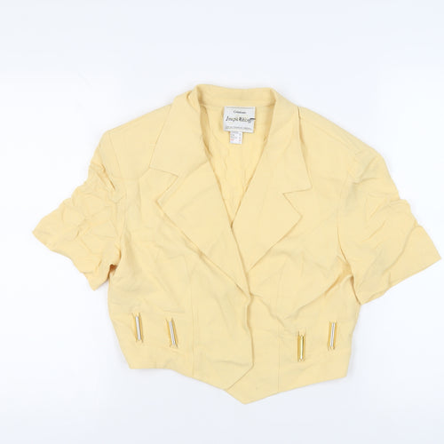 Joseph Ribkoff Womens Yellow Jacket Blazer Size 14 - Vintage Open
