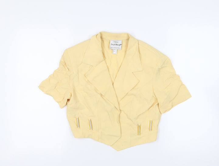Joseph Ribkoff Womens Yellow Jacket Blazer Size 14 - Vintage Open