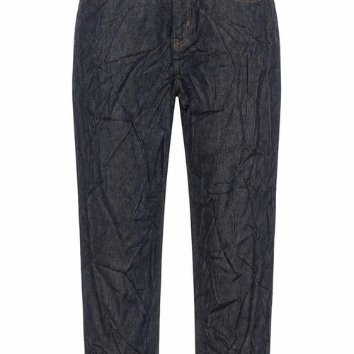 Autograph Womens Blue Cotton Straight Jeans Size 14 L28 in Regular Zip
