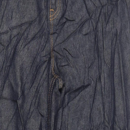 Autograph Womens Blue Cotton Straight Jeans Size 14 L28 in Regular Zip