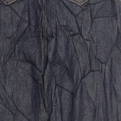 Autograph Womens Blue Cotton Straight Jeans Size 14 L28 in Regular Zip