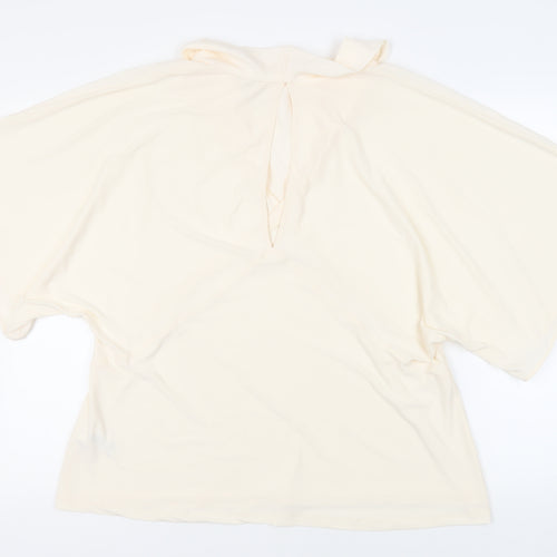 NEXT Womens Ivory Polyester Basic Blouse Size 20 Roll Neck