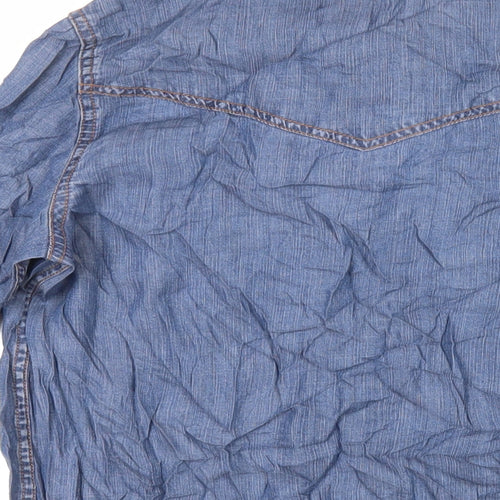 Marks and Spencer Womens Blue Lyocell Basic Button-Up Size 10 Collared