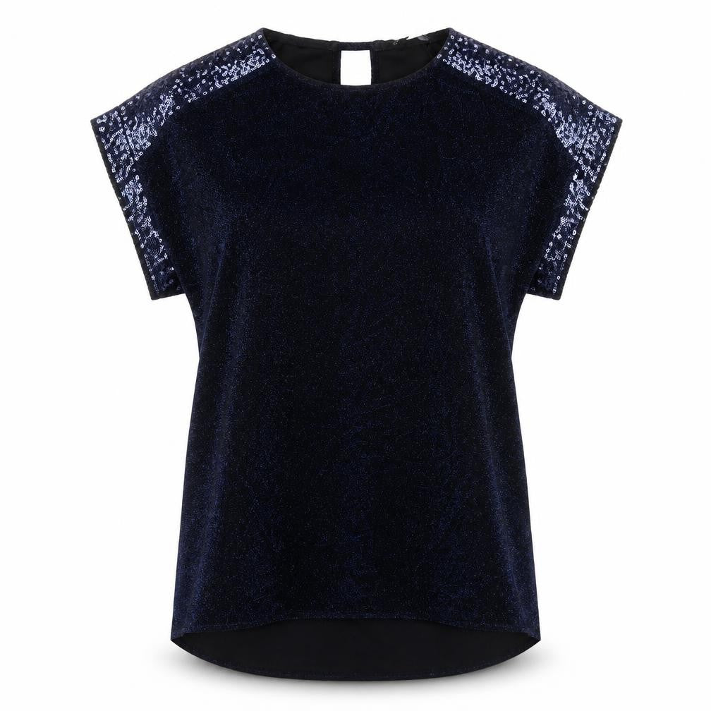 Front view of Dorothy Perkins women’s multicoloured polyester tunic blouse, size UK 10, round neck