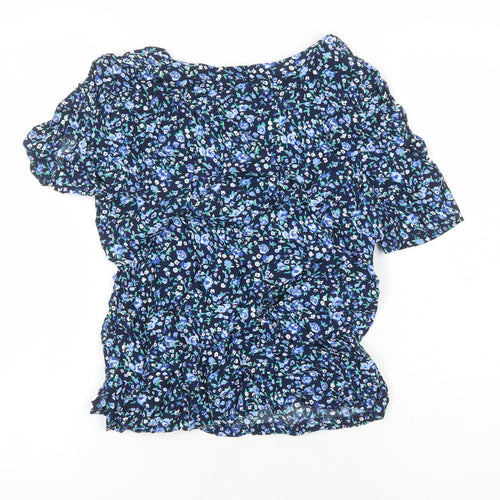 CLAUDIE PIERLOT Womens Multicoloured Floral Polyester Tunic Blouse Size 8 V-Neck