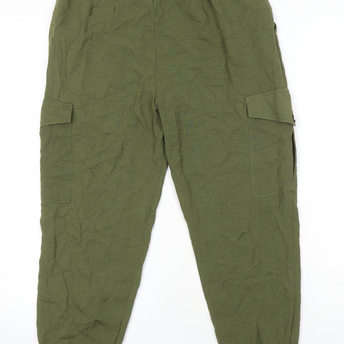 Dorothy Perkins Womens Green Polyester Cargo Trousers Size 8 L22 in Regular