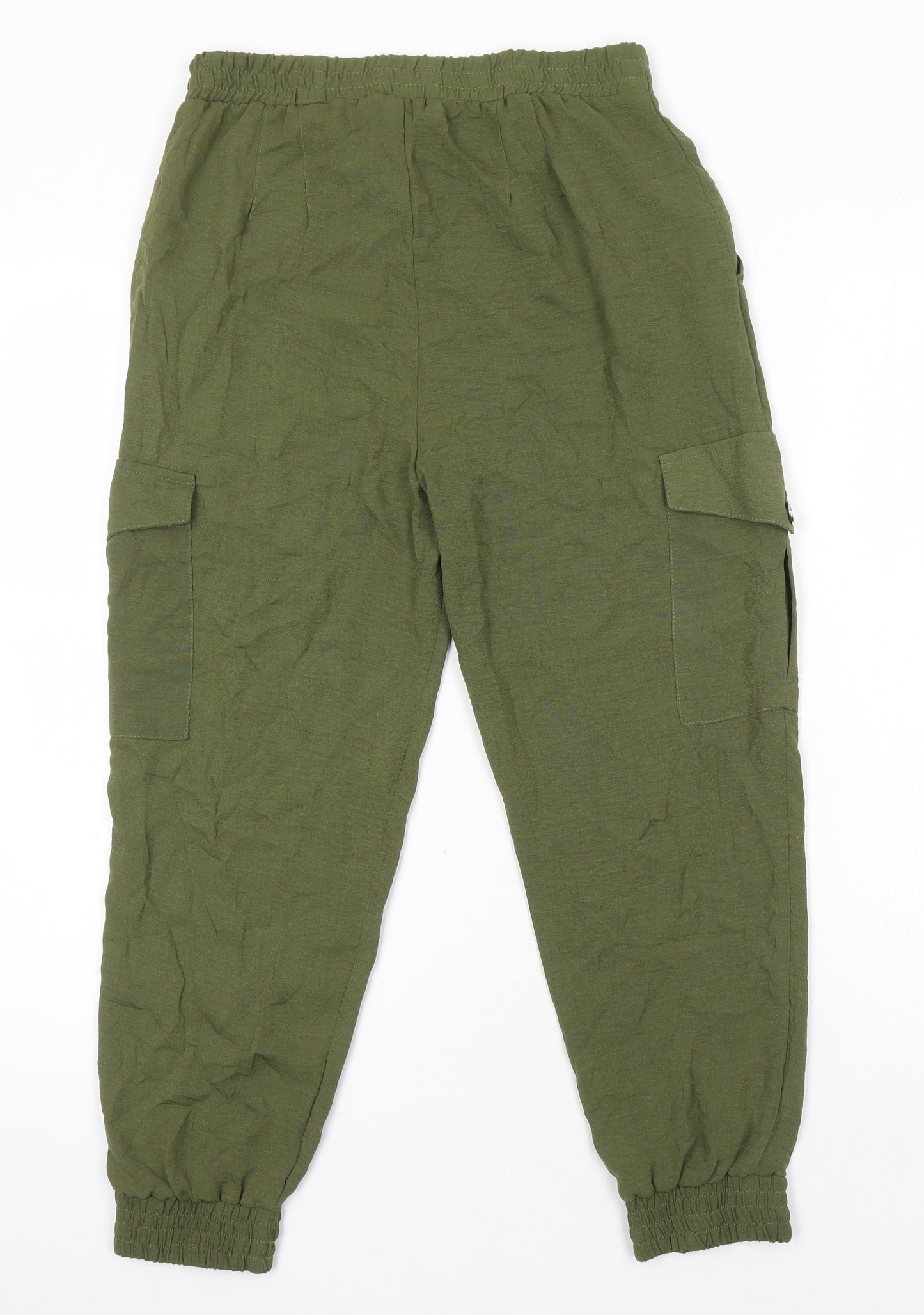 Dorothy Perkins Womens Green Polyester Cargo Trousers Size 8 L22 in Regular