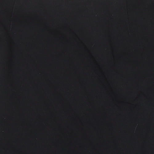 Miss Selfridge Womens Black Herringbone Polyester A-Line Skirt Size 10 Tie