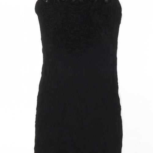 Boohoo Womens Black Polyester Pencil Dress Size 6 Mock Neck