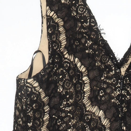 Betsy Adams Womens Multicoloured Cotton A-Line Size 14 V-Neck - Lace Overlay