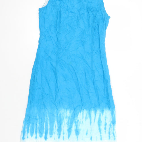 Roman Womens Multicoloured Tie Dye 100% Cotton Shift Size 10 Boat Neck