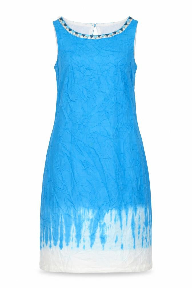 Roman Womens Multicoloured Tie Dye 100% Cotton Shift Size 10 Boat Neck