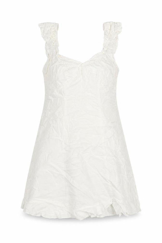 Front view of Zaful women’s ivory polyester tunic blouse, size UK 8, scoop neck