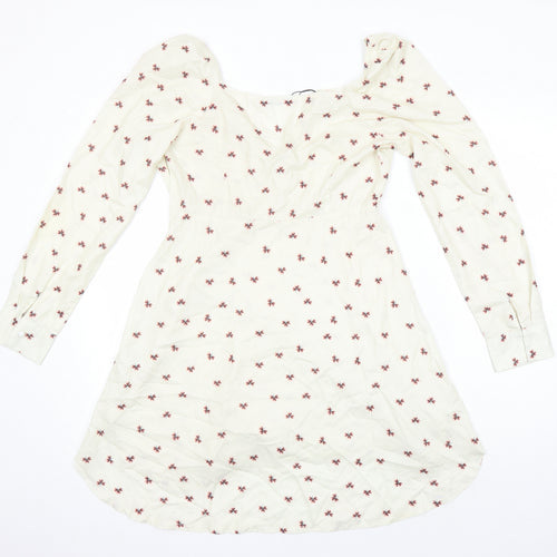 Nasty Gal Womens Multicoloured Geometric Polyester A-Line Size 10 Boat Neck Zip