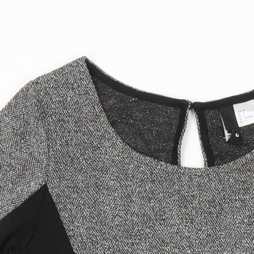 H&M Womens Multicoloured Polyester A-Line Size 8 Boat Neck