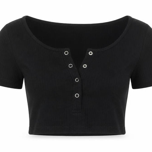 ASOS Womens Black Viscose Cropped T-Shirt Size 12 V-Neck