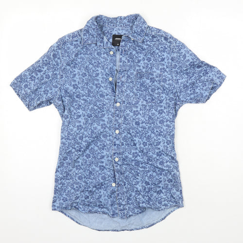 Burton Mens Blue Floral Cotton Button-Up Size XS Collared