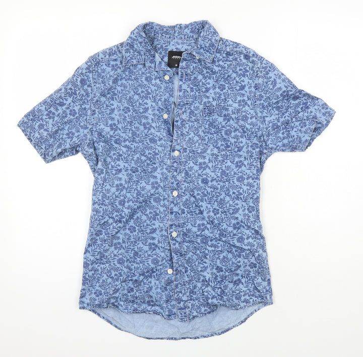 Burton Mens Blue Floral Cotton Button-Up Size XS Collared