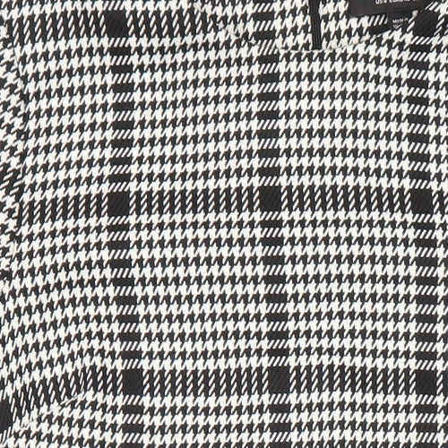 Dorothy Perkins Womens Multicoloured Check Polyester Shift Size 12 Round Neck - Pockets