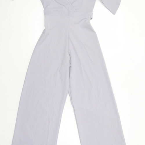 Boohoo Womens Purple Ikat Polyester Jumpsuit One-Piece Size 4 L27 in