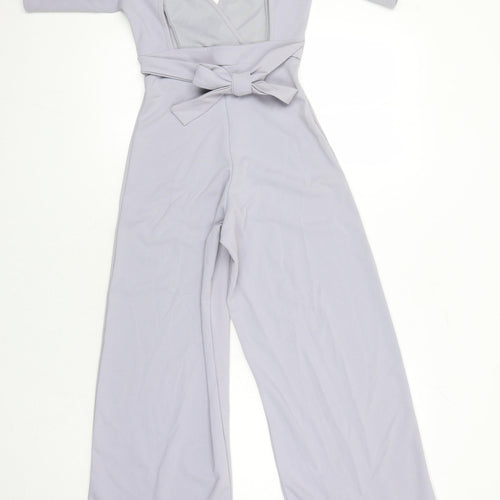 Boohoo Womens Purple Ikat Polyester Jumpsuit One-Piece Size 4 L27 in