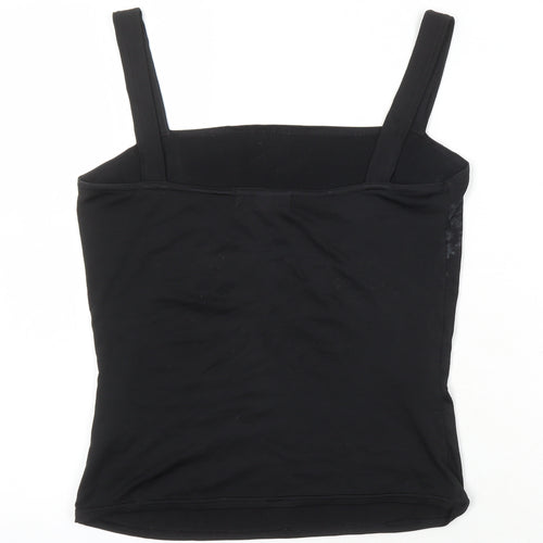 River Island Womens Black Polyester Camisole T-Shirt Size M Scoop Neck