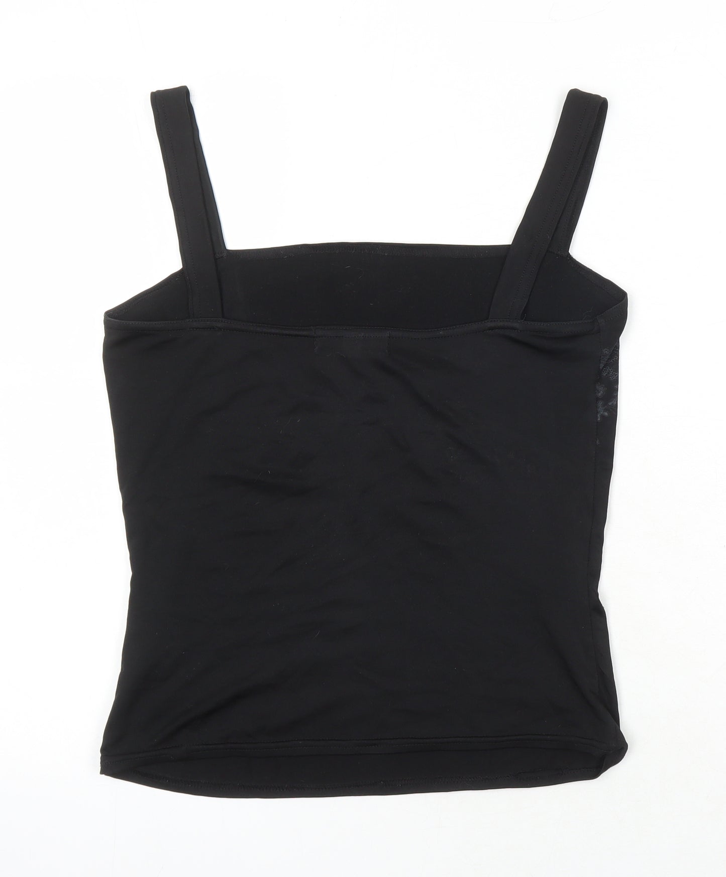 River Island Womens Black Polyester Camisole T-Shirt Size M Scoop Neck