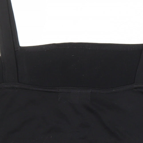 River Island Womens Black Polyester Camisole T-Shirt Size M Scoop Neck