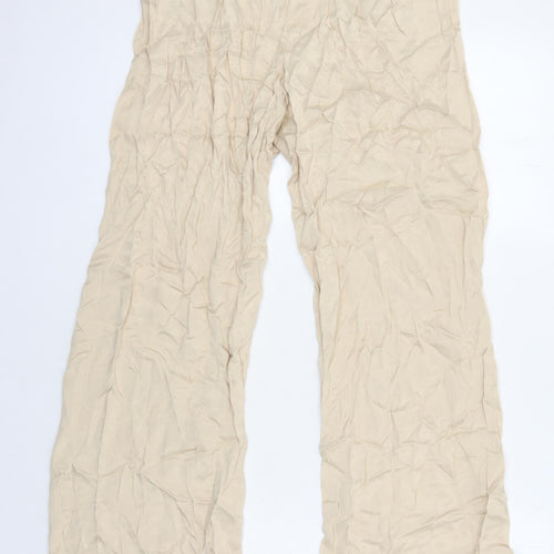 Zara Womens Beige Viscose Trousers Size XS L27.5 in Regular