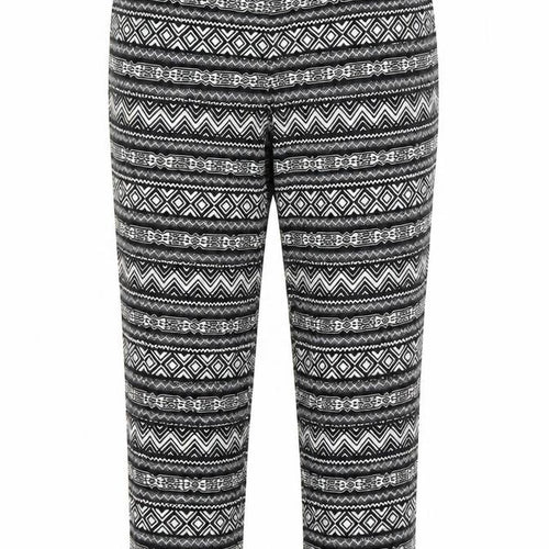 H&M Womens Multicoloured Geometric Viscose Trousers Size 10 L23 in Regular - Elasticated Waist