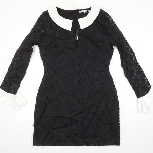 Millie Mackintosh Womens Black Polyester Shift Size 14 Collared