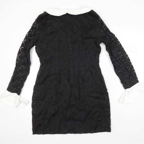 Millie Mackintosh Womens Black Polyester Shift Size 14 Collared