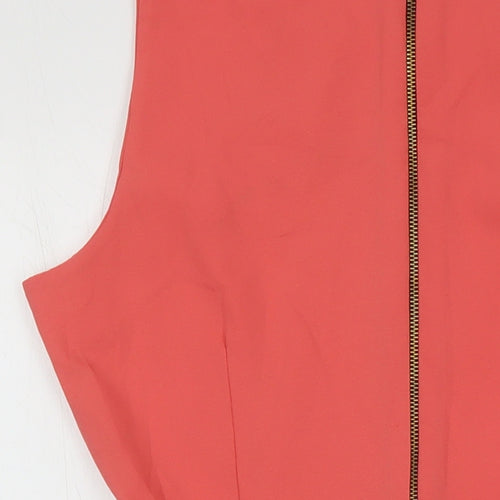 WalG Womens Orange Polyester A-Line Size S Round Neck
