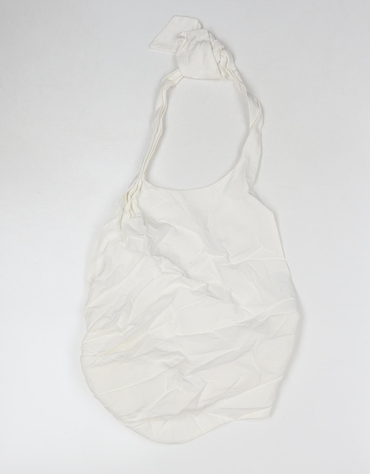 Zara Womens White Cotton Basic Tank Size S Halter