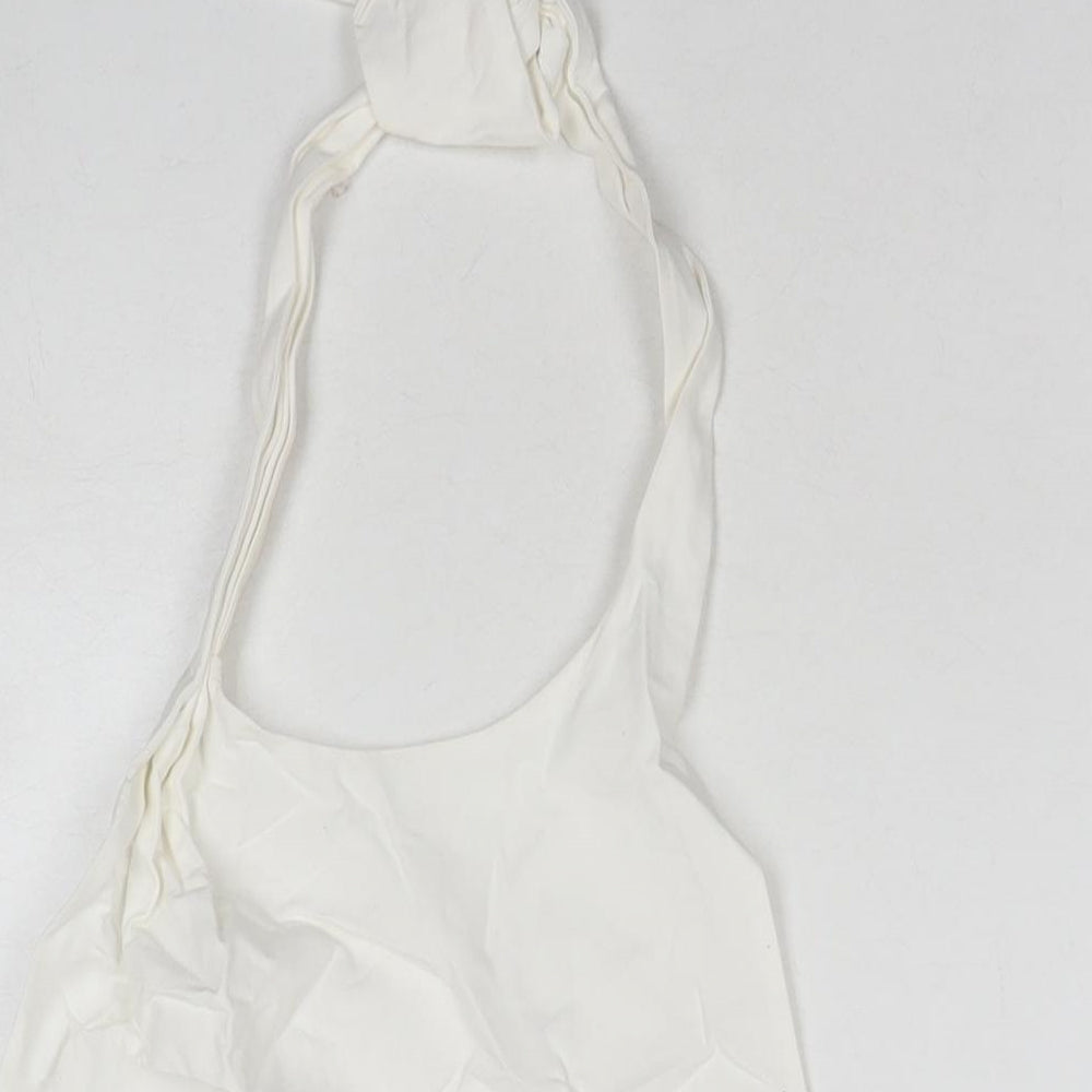 Zara Womens White Cotton Basic Tank Size S Halter