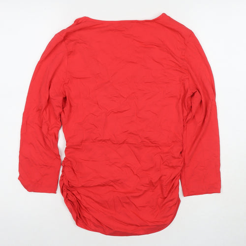 Kettlewell Womens Red Viscose Basic T-Shirt Size M V-Neck