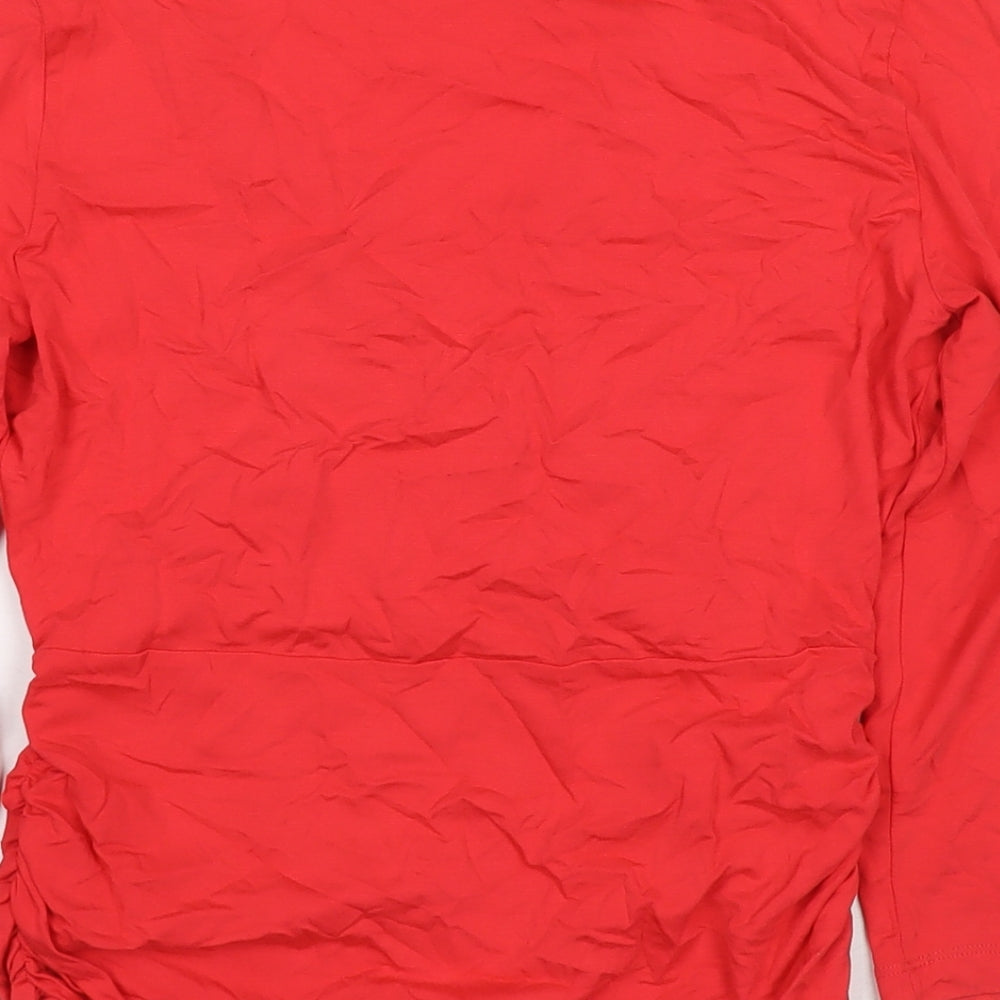 Kettlewell Womens Red Viscose Basic T-Shirt Size M V-Neck