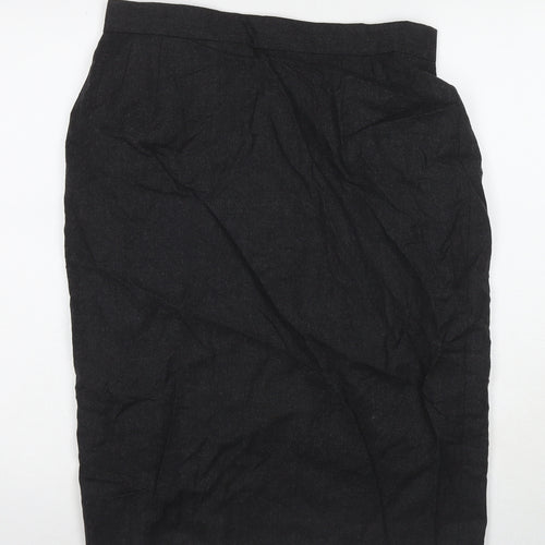 ESCADA Womens Grey Wool A-Line Skirt Size 14 Zip