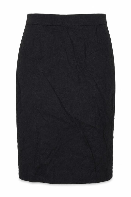 Front view of ESCADA women’s grey wool a-line skirt, size UK 14, zip