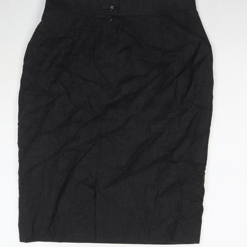 ESCADA Womens Grey Wool A-Line Skirt Size 14 Zip